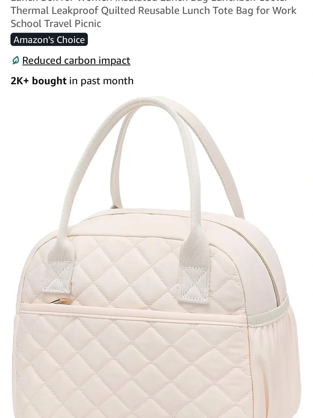 Quilted Cream Women's Tote Bag by